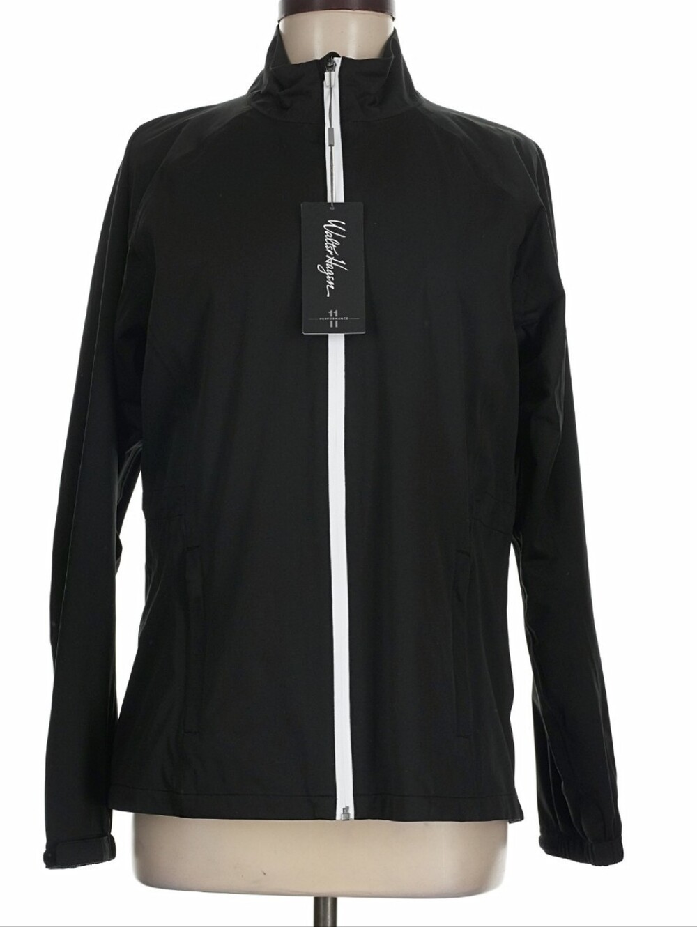 NWT Walter Hagen Weatherproof Black Full-Zip Jacket with White Trim